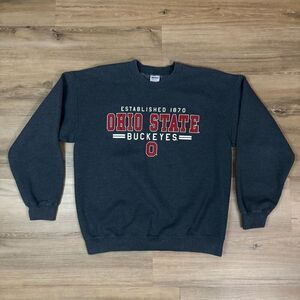 Ohio State Buckeyes Crewneck Sweatshirt L Charcoal Gray Classic Casual College